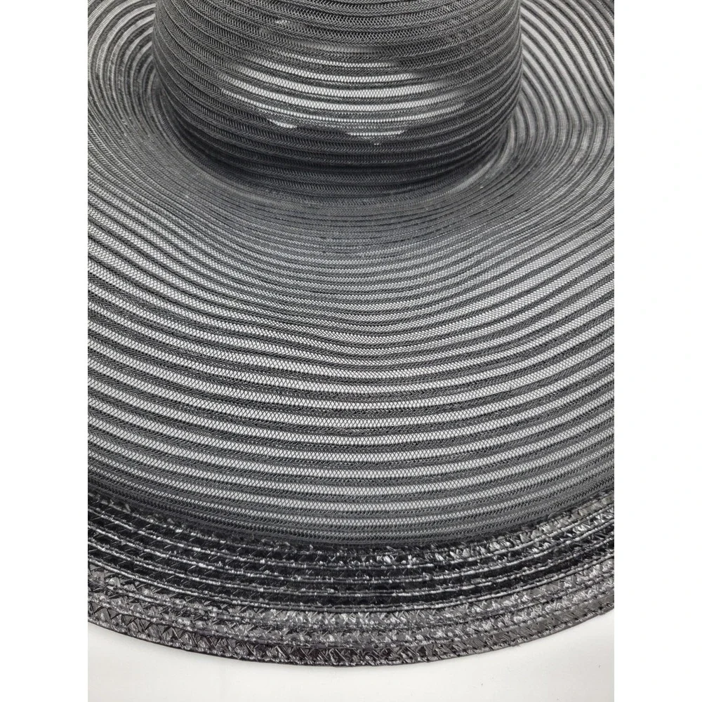 Eric Javits Wide Brim Women's Church, Wedding or Derby Hat Black - Picture 3 of 7